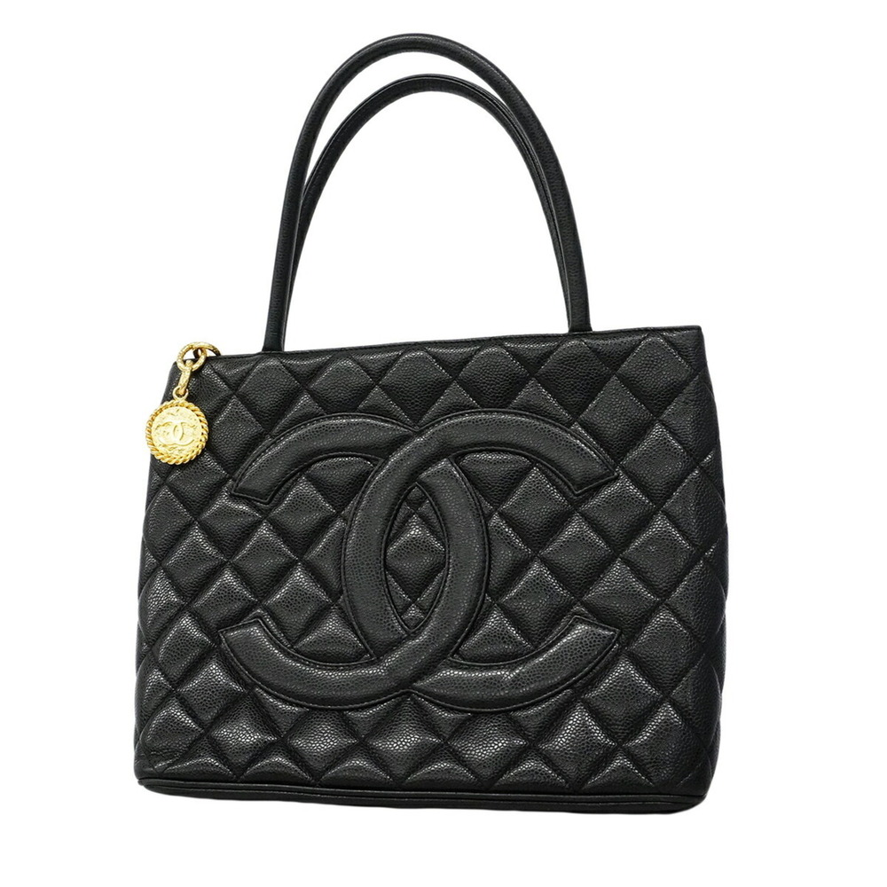 CHANEL Black Caviar Leather Reissue Tote Bag